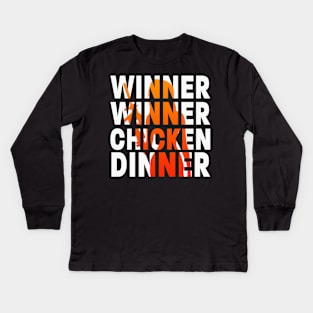 Winner Winner Chicken Dinner tshirt Woman Silhouette Kids Long Sleeve T-Shirt